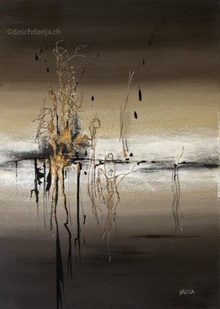 Abstraktes Acrylbild in Brauntönen