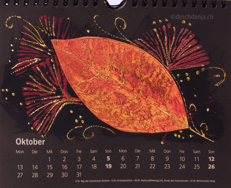 Selbstgebastelter Kalender 2014 - deschdanja.ch