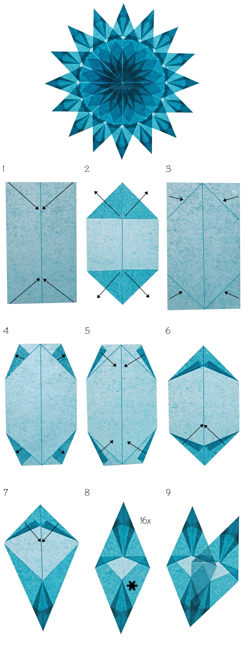 Fensterstern hellblau