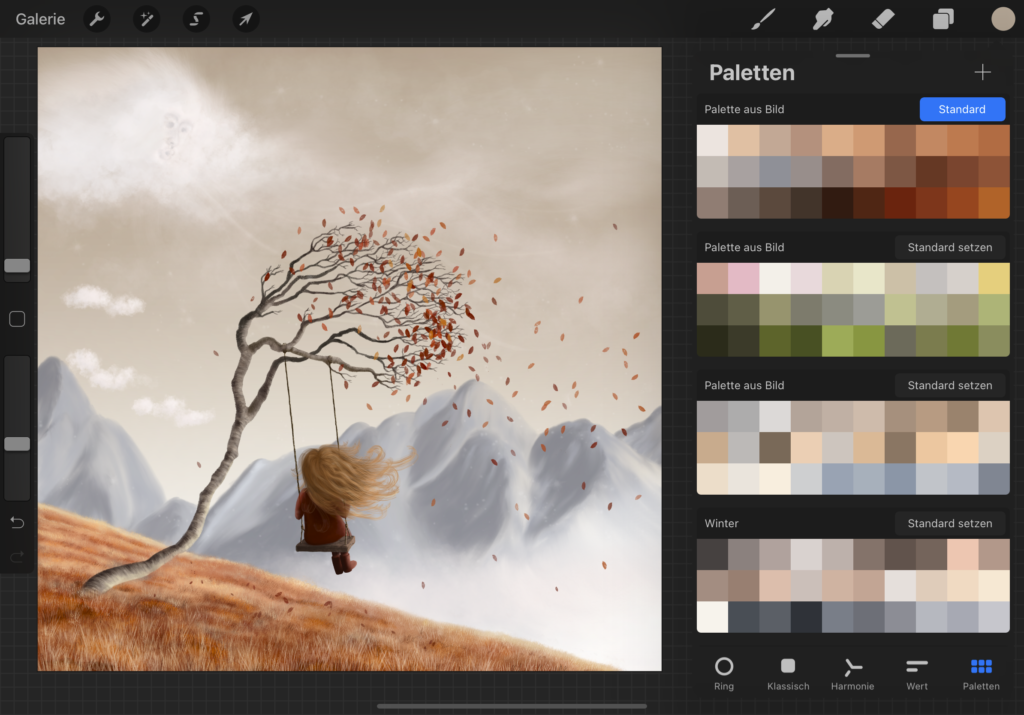 Farbpalette in Procreate