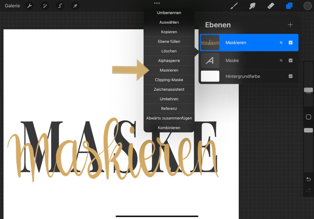 Maskierfunktion in Procreate einstellen