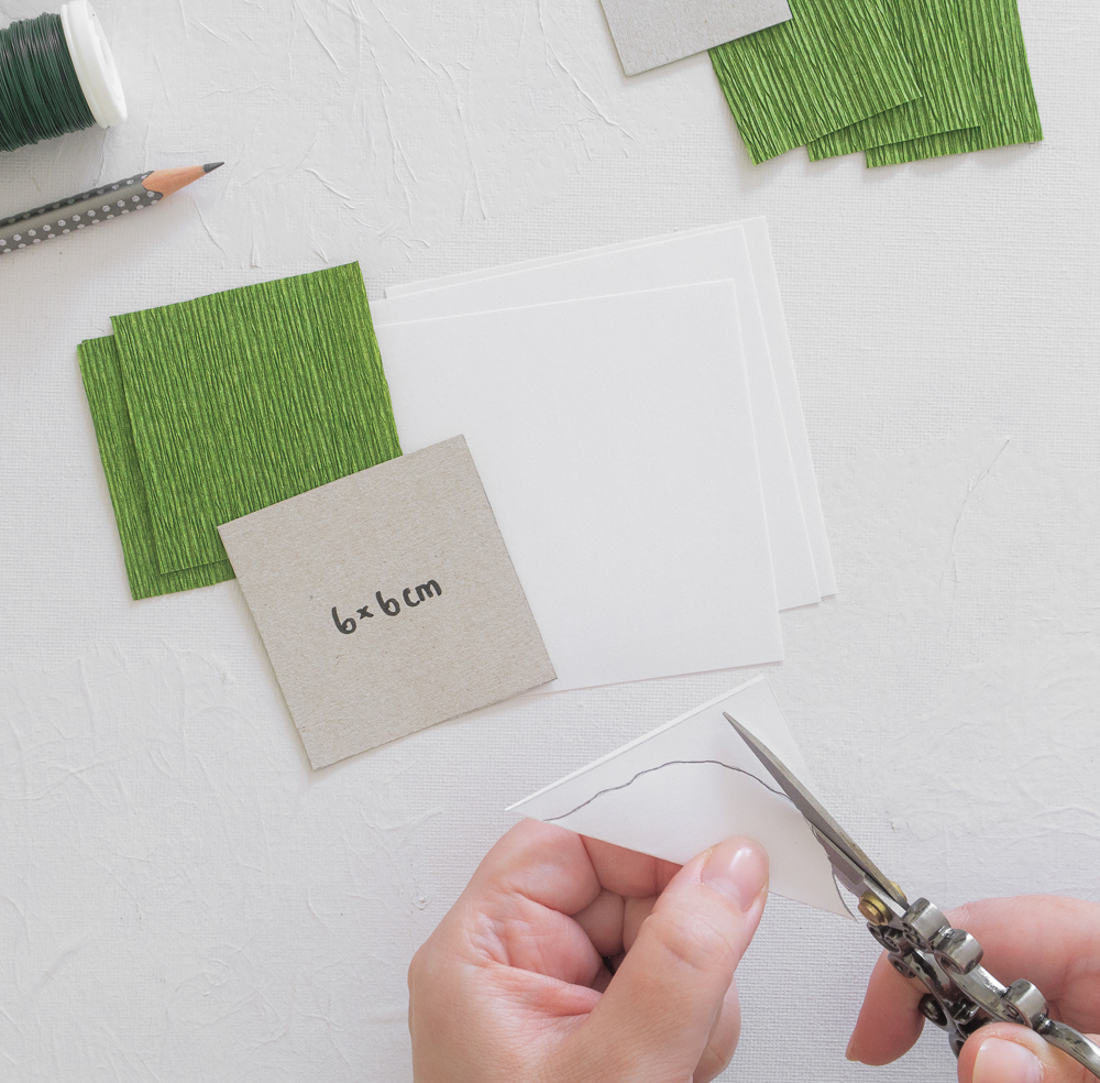 Krepp Papier Blätter: Blattvorlage ausschneiden