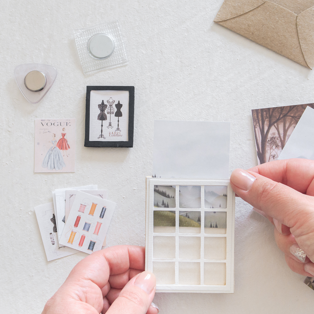 Fenster und Bilderrahmen für das Miniatur Nähzimmer