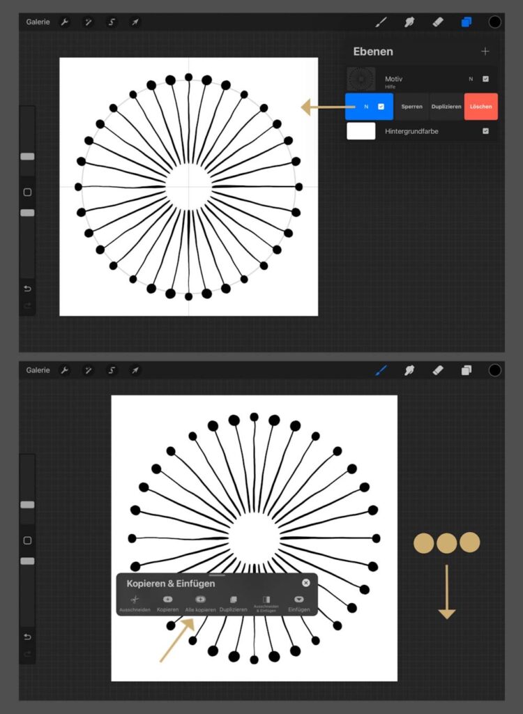 Procreate Stempel: Motiv importieren im Pinselstudio